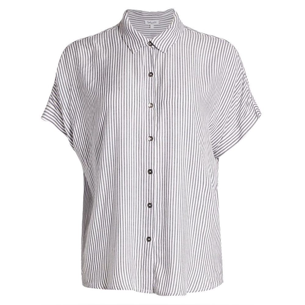 Splendid Canyon Short Sleeve Striped Button Up Shirt Size Small